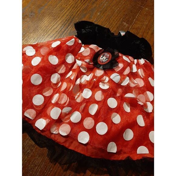 Infant Baby Girls Size 12 Month Minnie Mouse Dress Costume Tule Skirt Red Black - Picture 4 of 7